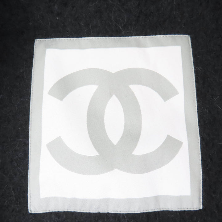 極美品☆CHANEL シャネル ヴィンテージ 06A P29214V14904 スポーツライン アルパカ混 ココマーク ZIP ロングコート ブラック 36 正規品