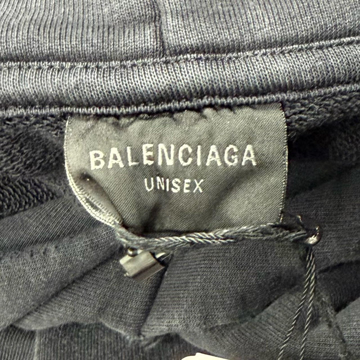 未使用品★バレンシアガ 24-25SS 783397 コットン100％ フレイドデストロイ加工 クロップド丈 パーカー 4 正規品 ユニセックス