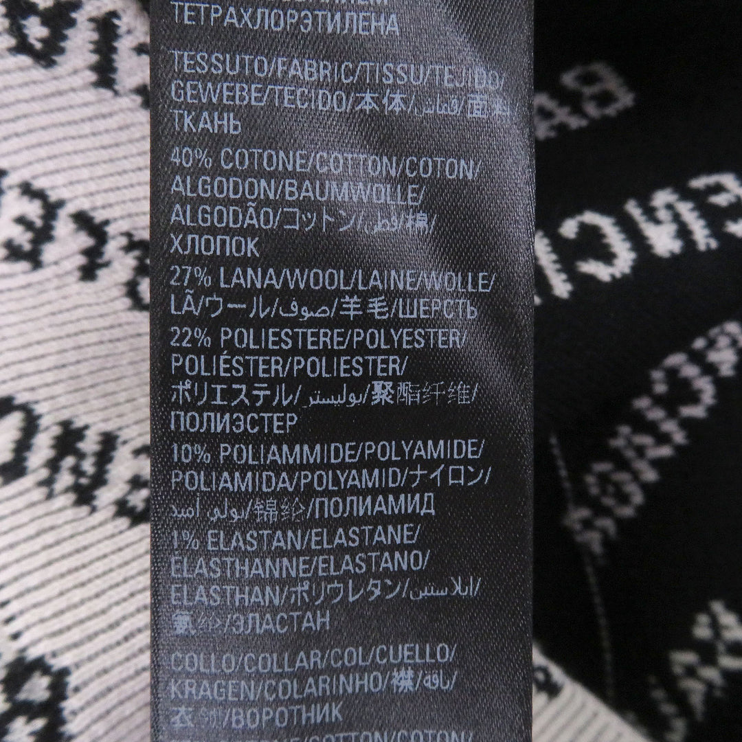 未使用品□BALENCIAGA バレンシアガ 702952 All Over Logo Sweaters オールオーバーロゴ 総柄 セーター アイボリー XS イタリア製 正規品