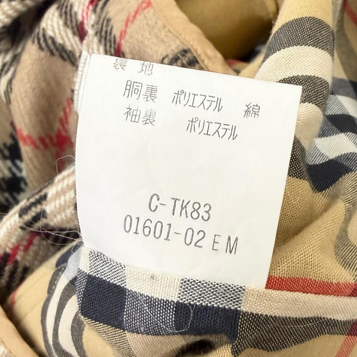 美品□Burberrys バーバリー ヴィンテージ 裏ノバチェック ウールライナー付き ステンカラーコート ロングコート ベージュ 88-160 メンズ