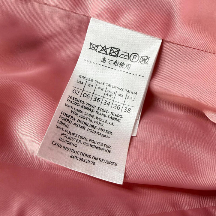 美品★MAX&amp;CO マックスアンドコー 60145019 ウール100％ ベルト付 ラップコート アウター ピンク 38 正規品 レディース