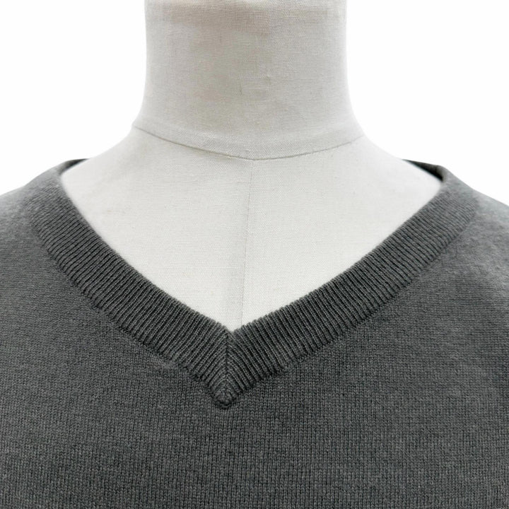 極美品▼Brunello Cucinelli ブルネロクチネリ カシミヤ100% Vネック プルオーバー ニットセーター グレー S イタリア製 正規品 メンズ　