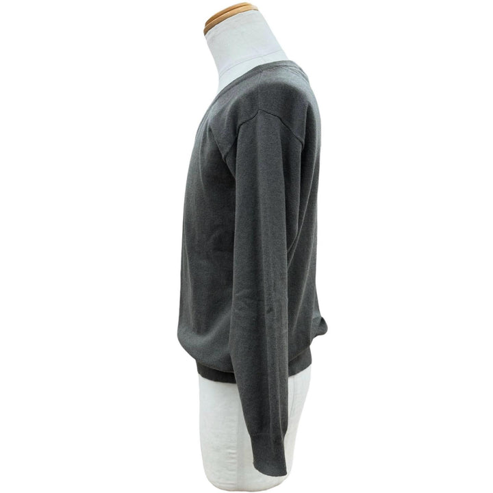 極美品▼Brunello Cucinelli ブルネロクチネリ カシミヤ100% Vネック プルオーバー ニットセーター グレー S イタリア製 正規品 メンズ　