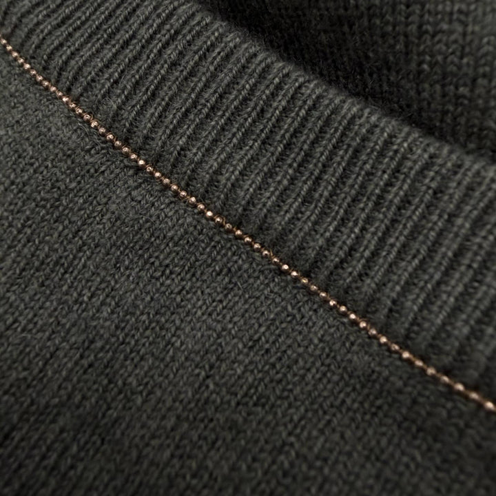 極美品▼Brunello Cucinelli ブルネロクチネリ カシミヤ100% Vネック プルオーバー ニットセーター グレー S イタリア製 正規品 メンズ　