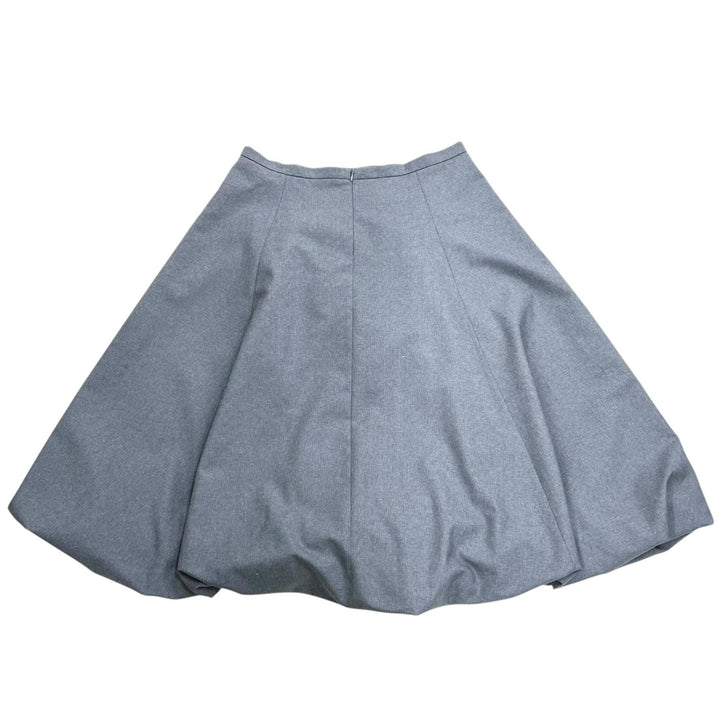 極美品▲MARNI マルニ 25SS GOMA0700U0 ウール100％ ロゴ刺繡 バルーンスカート ミディスカート グレー 42 イタリア製 正規品 レディース