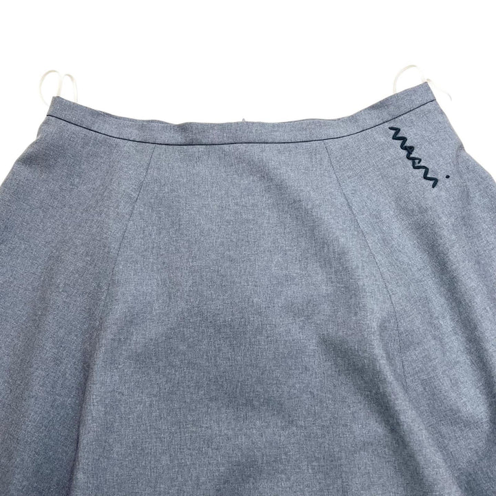 極美品▲MARNI マルニ 25SS GOMA0700U0 ウール100％ ロゴ刺繡 バルーンスカート ミディスカート グレー 42 イタリア製 正規品 レディース