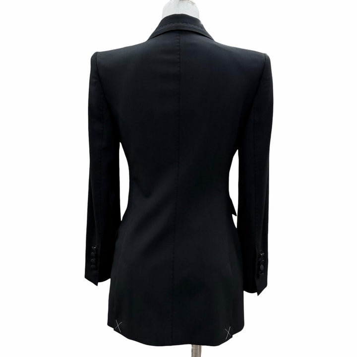 未使用品◇DOLCE&amp;GABBANA ドルチェ＆ガッバーナ F29EFT ウール シルク ジャケット 黒 36 イタリア製 正規品 レディース 定価484000円