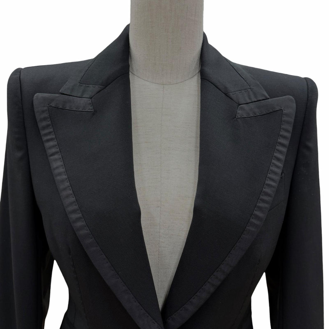 未使用品◇DOLCE&amp;GABBANA ドルチェ＆ガッバーナ F29EFT ウール シルク ジャケット 黒 36 イタリア製 正規品 レディース 定価484000円