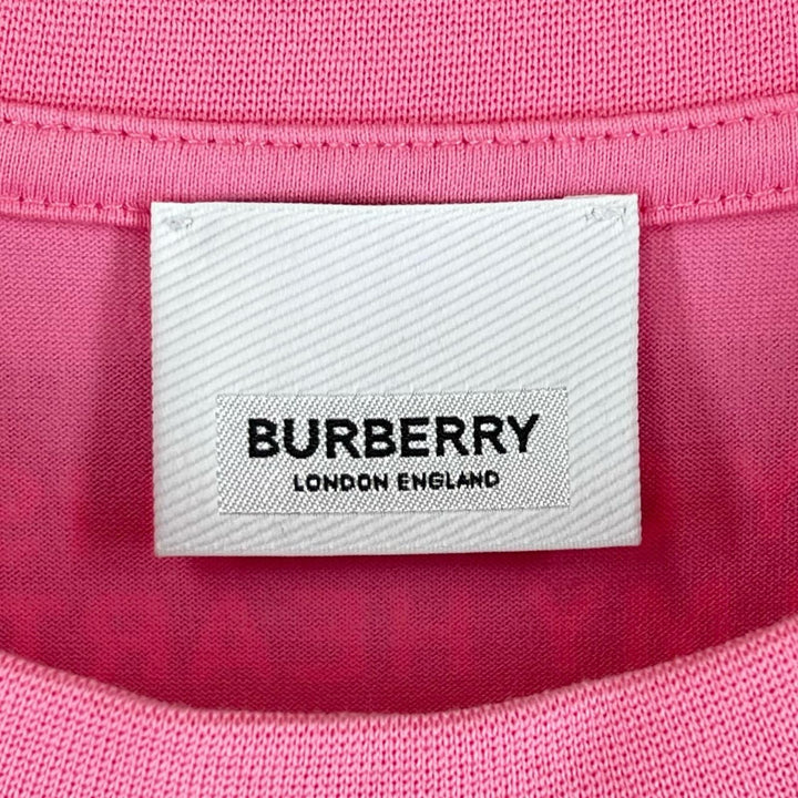 美品▲BURBERRY バーバリー 8030788 ティッシ期 コットン100％ ホースフェリープリント 半袖Ｔシャツ ピンク XS 正規品 メンズ