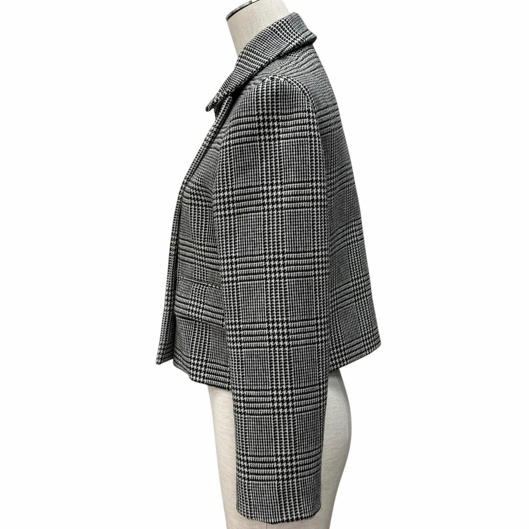 極美品★クリスチャンディオール 23SS 311V86A1376 裏地シルク100％ ハウンドトゥース クロップド グレンチェック ジャケット 40 正規