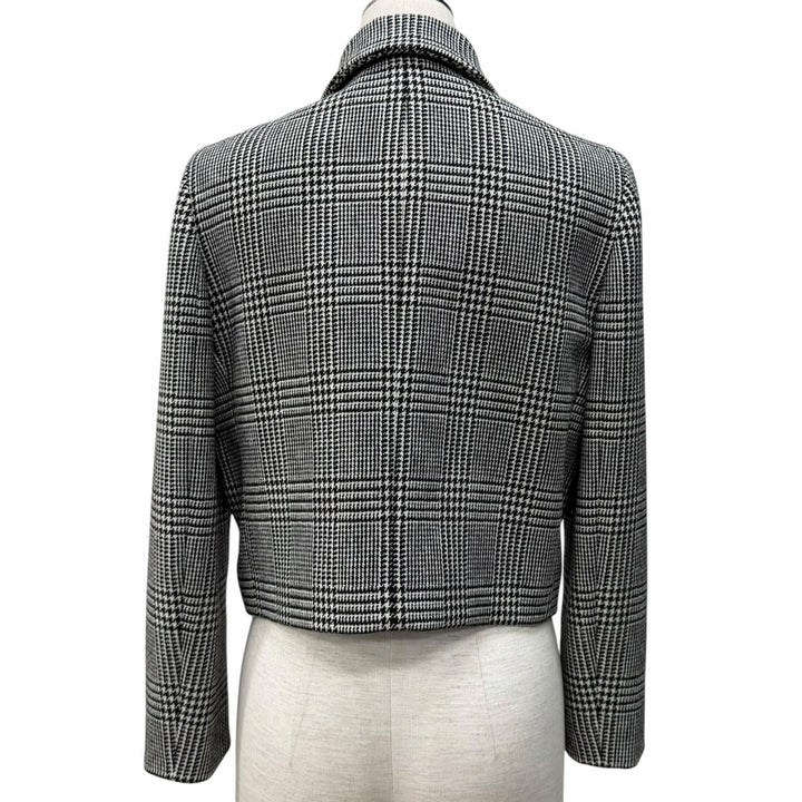 極美品★クリスチャンディオール 23SS 311V86A1376 裏地シルク100％ ハウンドトゥース クロップド グレンチェック ジャケット 40 正規