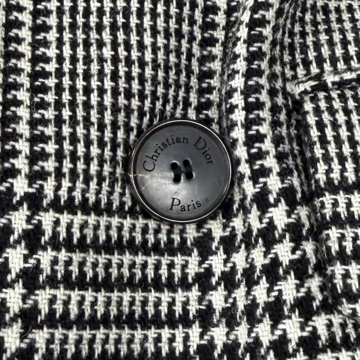 極美品★クリスチャンディオール 23SS 311V86A1376 裏地シルク100％ ハウンドトゥース クロップド グレンチェック ジャケット 40 正規