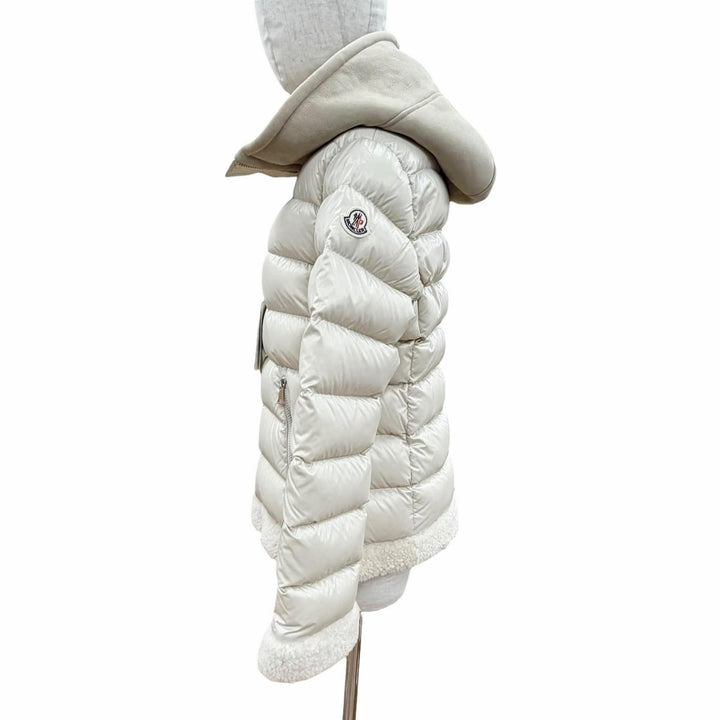 未使用品◇MONCLER モンクレール 22-23AW H20931A00102 GUICHARD ロゴワッペン付 ラムスキン切替 ダウンジャケット ベージュ 1 正規品