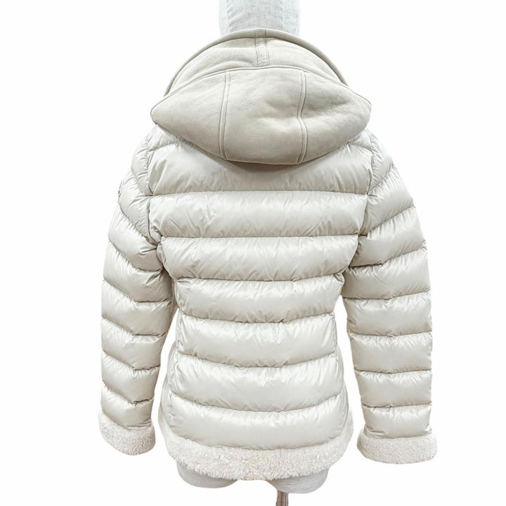 未使用品◇MONCLER モンクレール 22-23AW H20931A00102 GUICHARD ロゴワッペン付 ラムスキン切替 ダウンジャケット ベージュ 1 正規品