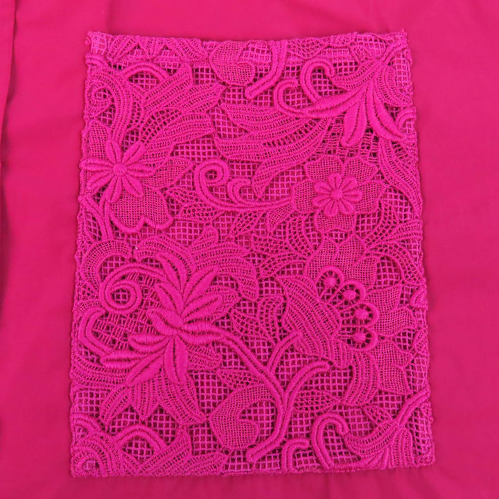 美品△VALENTINO ヴァレンティノ VV0CIH367BR レース刺繍ポケット ロゴボタン ナイロン シャツジャケット レッドピンク XL 正規品 メンズ