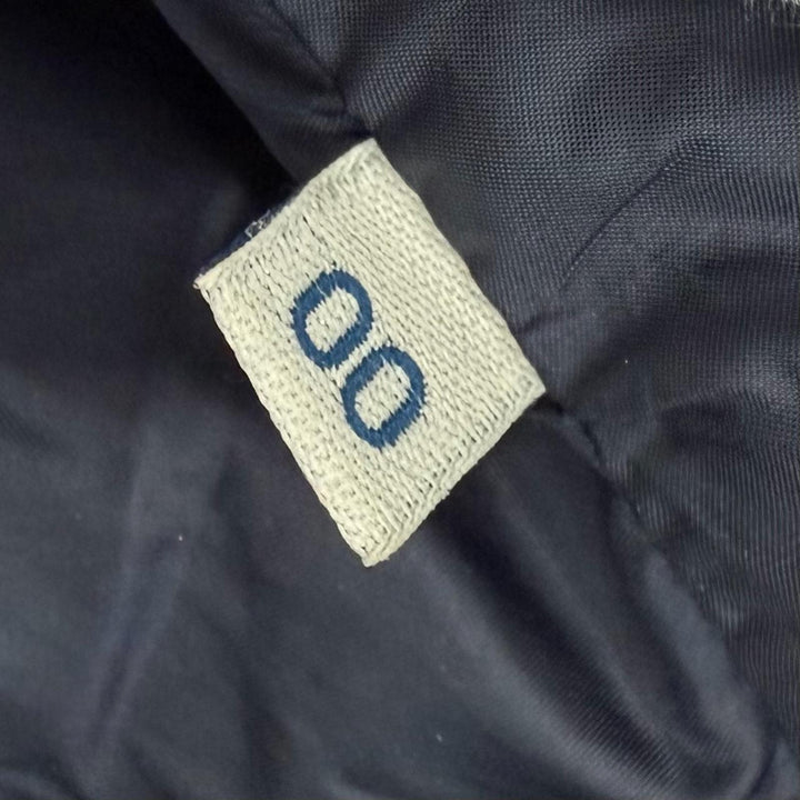 美品◇MONCLER モンクレール C20934930005 HERMINE エルミンヌ ロゴワッペン フード付 ダブルZIP ダウンコート ネイビー 00 レディース