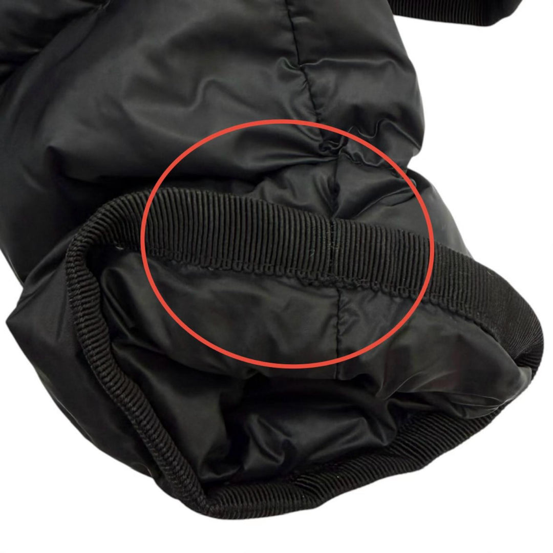 美品☆MONCLER モンクレール 2022年製 H20931C51601 HERMIFUR エルミファー ロゴワッペン・フード付 ダウンコート ブラック 00 正規品