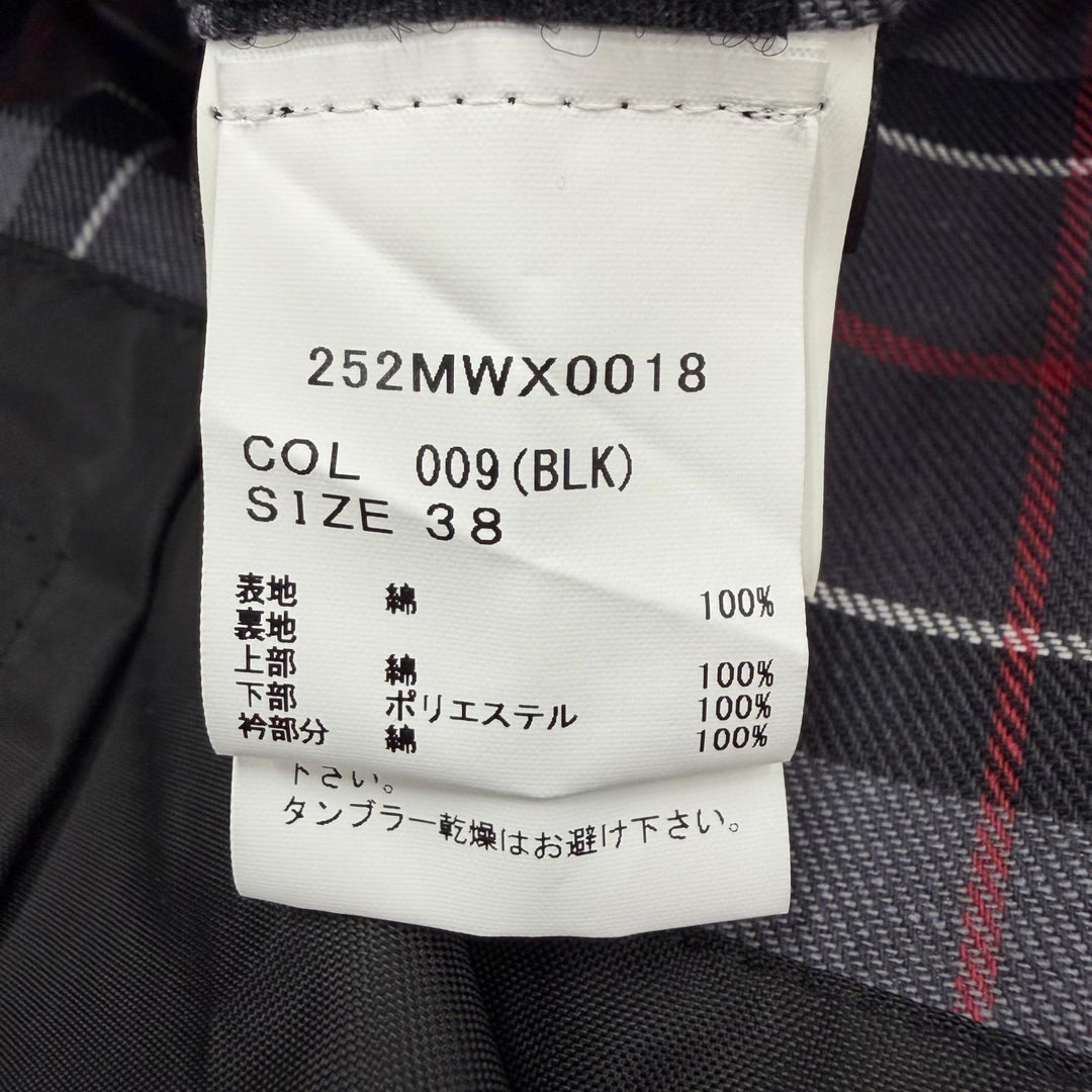 美品▼Barbour バブアー 25AW 252MWX0018 BEDALE 襟コーデュロイ ロゴ刺繍 WZIPUP ワックスジャケット ブラック 38 UK製 正規品 メンズ