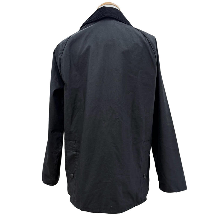 美品▼Barbour バブアー 25AW 252MWX0018 BEDALE 襟コーデュロイ ロゴ刺繍 WZIPUP ワックスジャケット ブラック 38 UK製 正規品 メンズ