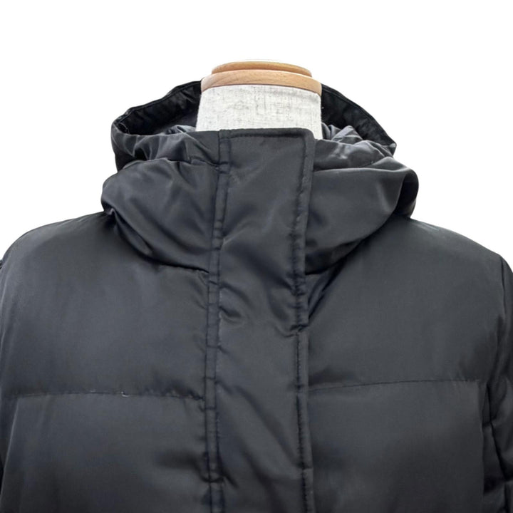 美品△MONCLER モンクレール 2018年製 D20934680005 FATSIAN ファシア ロゴワッペン フード付き ダウンジャケット ブラック 0 正規品