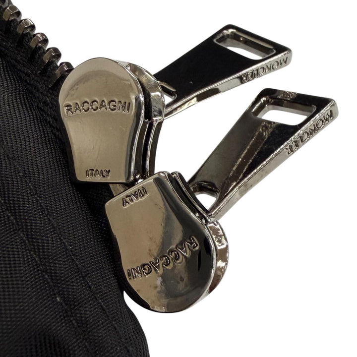 美品△MONCLER モンクレール 2018年製 D20934680005 FATSIAN ファシア ロゴワッペン フード付き ダウンジャケット ブラック 0 正規品