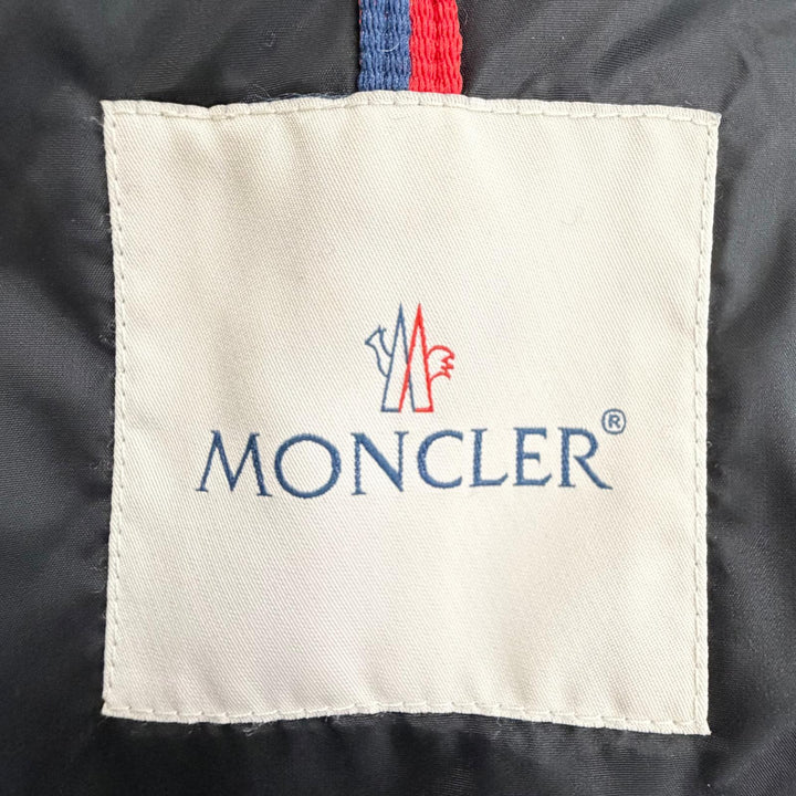 美品△MONCLER モンクレール 2018年製 D20934680005 FATSIAN ファシア ロゴワッペン フード付き ダウンジャケット ブラック 0 正規品