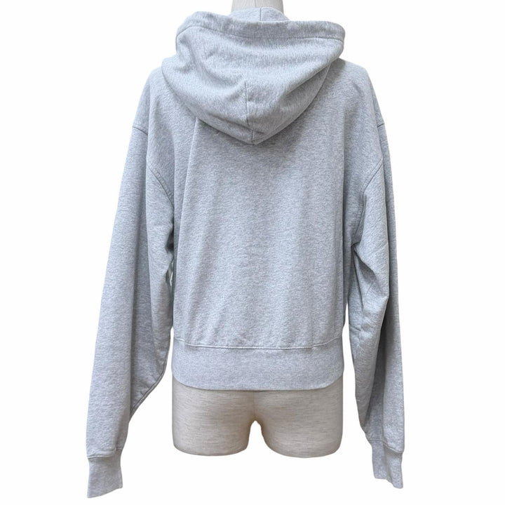 極美品★Alexander Wang アレキサンダーワン 4CC1252112 コットン100％ ラインストーン 裏起毛 ZIP UP パーカー グレー XS 正規品
