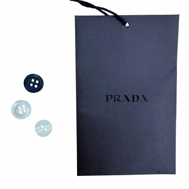 未使用品◇PRADA プラダ 2024年製 DNA00T バージンウール100％ 襟付き 2WAY 長袖ポロシャツ ニット ネイビー 44 正規品 レディース