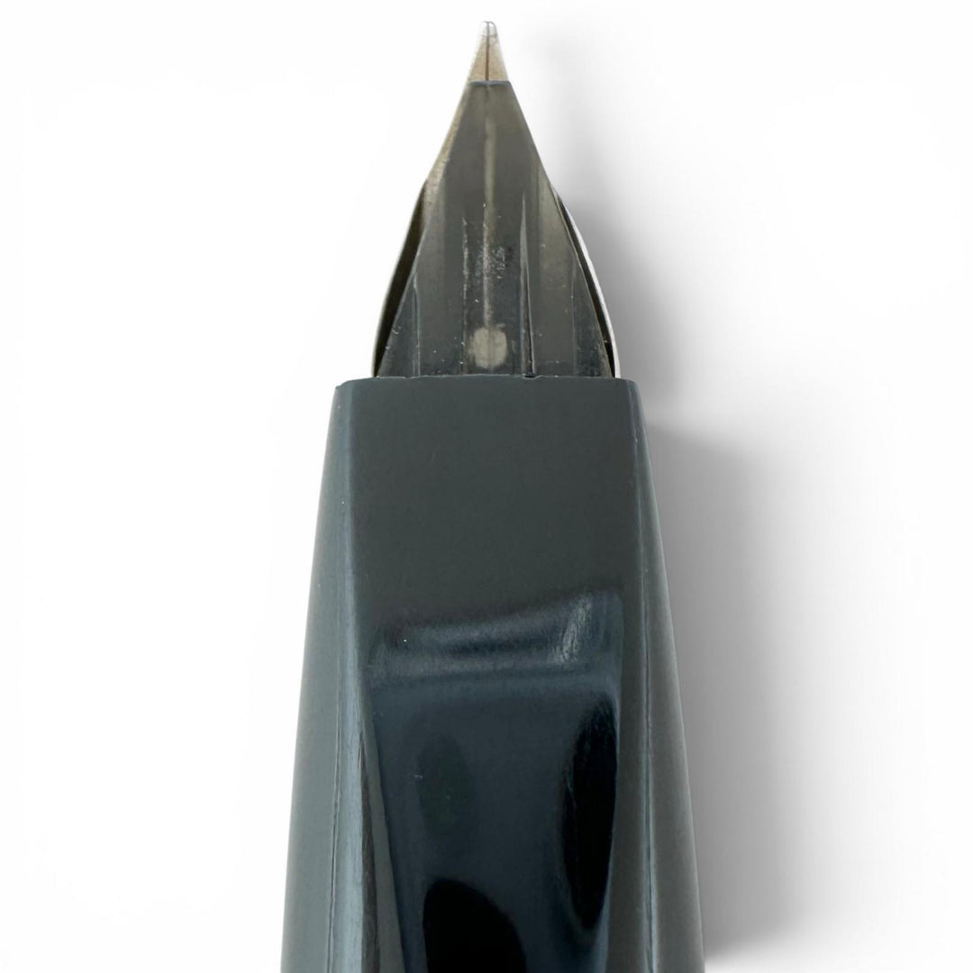 美品▲PLATINUM プラチナ ペン先K18WG 唐草模様 細字 カートリッジ式 ヴィンテージ 万年筆 筆記具 シルバー メンズ