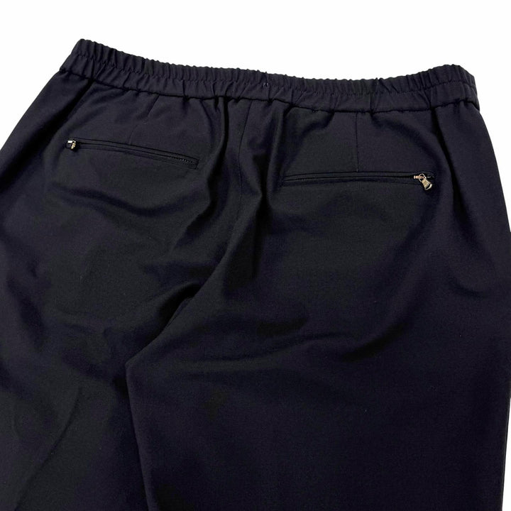 【ドンドン見直し】美品 ▼WOOYOUNGMI ウーヨンミ ウール100% ロゴ金具 テーラード スラック パンツ スーツ セットアップ 紺 正規品