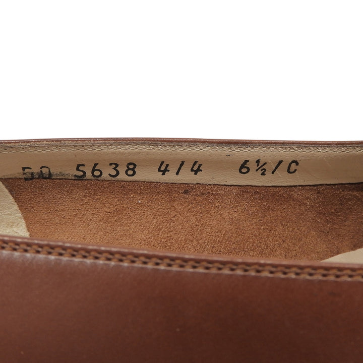 未使用品▲Salvatore Ferragamo サルヴァトーレフェラガモ NURSE ヴァラリボン レザー パンプス ブラウン 6 1/2 C イタリア製 レディース