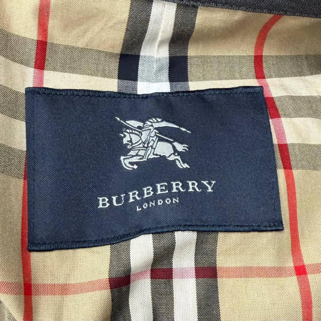 美品★BURBERRY LONDON バーバリーロンドン コットン100％ ロゴボタン・ベルト付 裏地ノバチェック柄 トレンチコート グレー 11 正規品