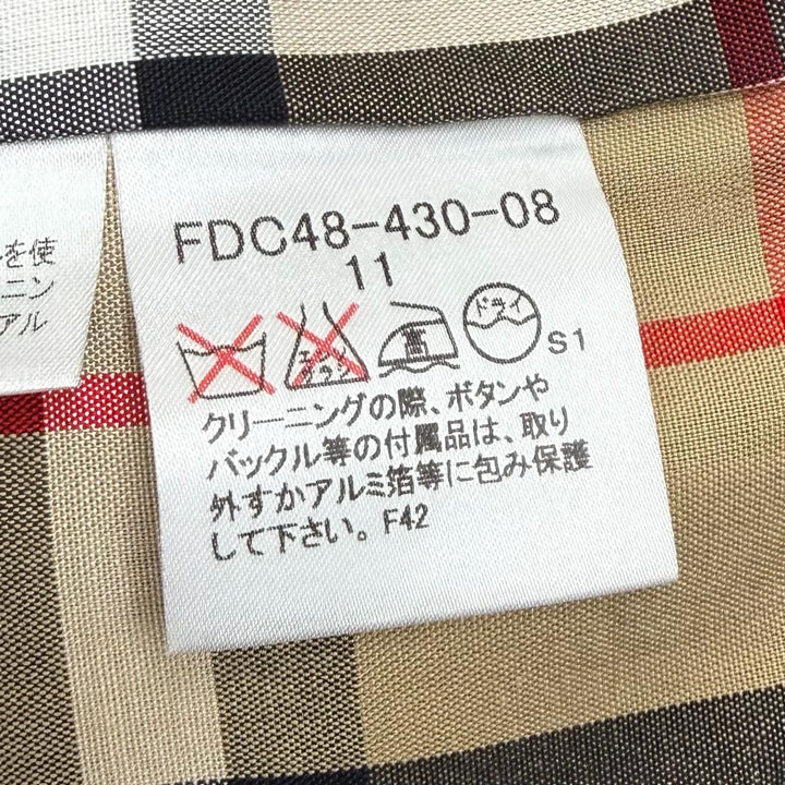 美品★BURBERRY LONDON バーバリーロンドン コットン100％ ロゴボタン・ベルト付 裏地ノバチェック柄 トレンチコート グレー 11 正規品