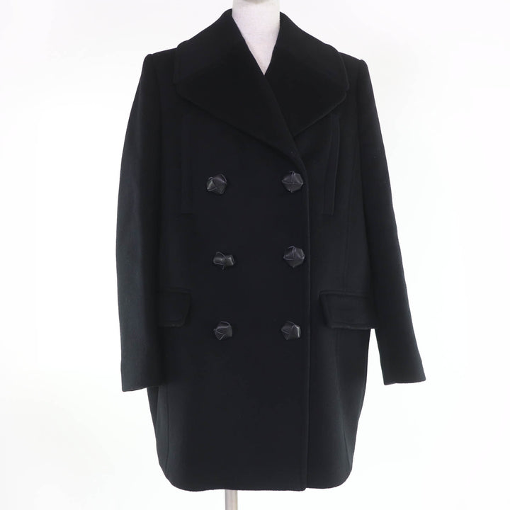 美品☆Alexander McQueen アレキサンダーマックイーン 2023年製 775502 ウール ダブルブレスト コート ブラック 38 正規品 レディース