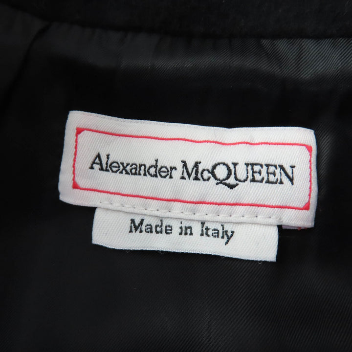 美品☆Alexander McQueen アレキサンダーマックイーン 2023年製 775502 ウール ダブルブレスト コート ブラック 38 正規品 レディース