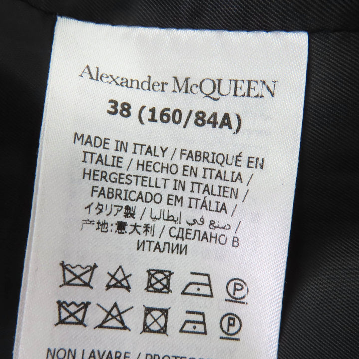 美品☆Alexander McQueen アレキサンダーマックイーン 2023年製 775502 ウール ダブルブレスト コート ブラック 38 正規品 レディース