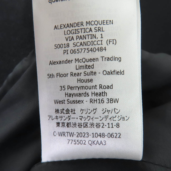美品☆Alexander McQueen アレキサンダーマックイーン 2023年製 775502 ウール ダブルブレスト コート ブラック 38 正規品 レディース