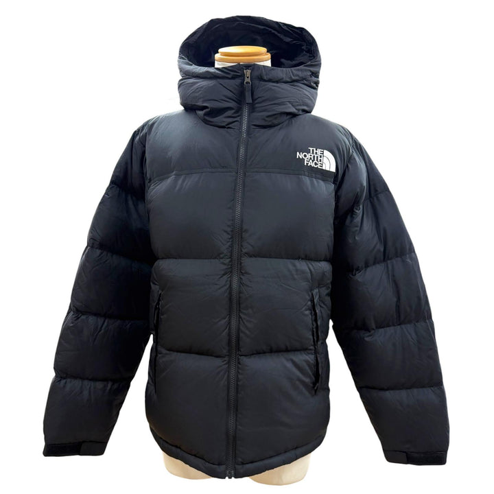 極美品▼THE NORTH FACE ザ・ノースフェイス ND92331 Nuptse Hoodie ロゴ刺繍 フーデッド ダウンジャケット ブラック L 正規品 メンズ