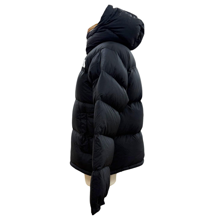 極美品▼THE NORTH FACE ザ・ノースフェイス ND92331 Nuptse Hoodie ロゴ刺繍 フーデッド ダウンジャケット ブラック L 正規品 メンズ