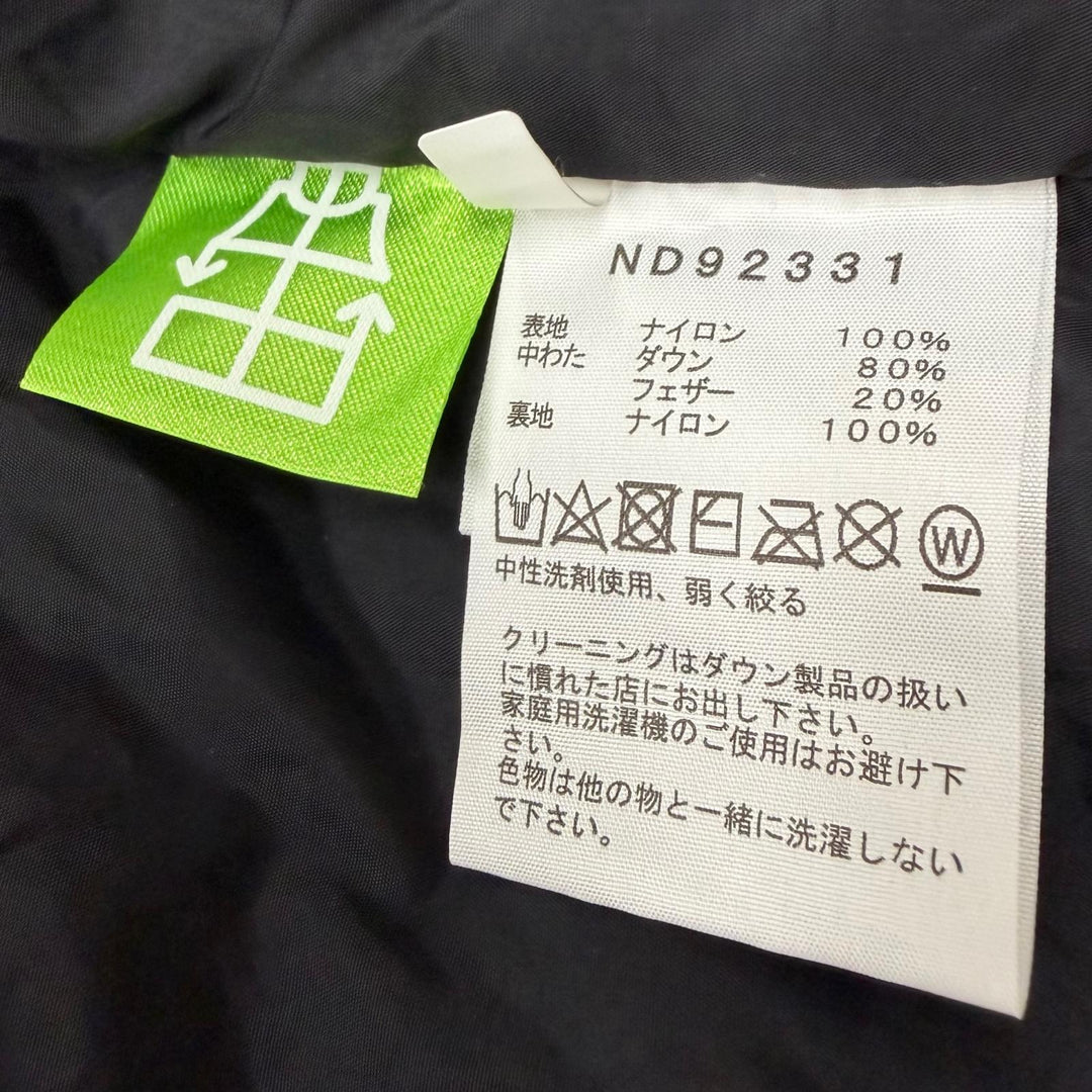 極美品▼THE NORTH FACE ザ・ノースフェイス ND92331 Nuptse Hoodie ロゴ刺繍 フーデッド ダウンジャケット ブラック L 正規品 メンズ