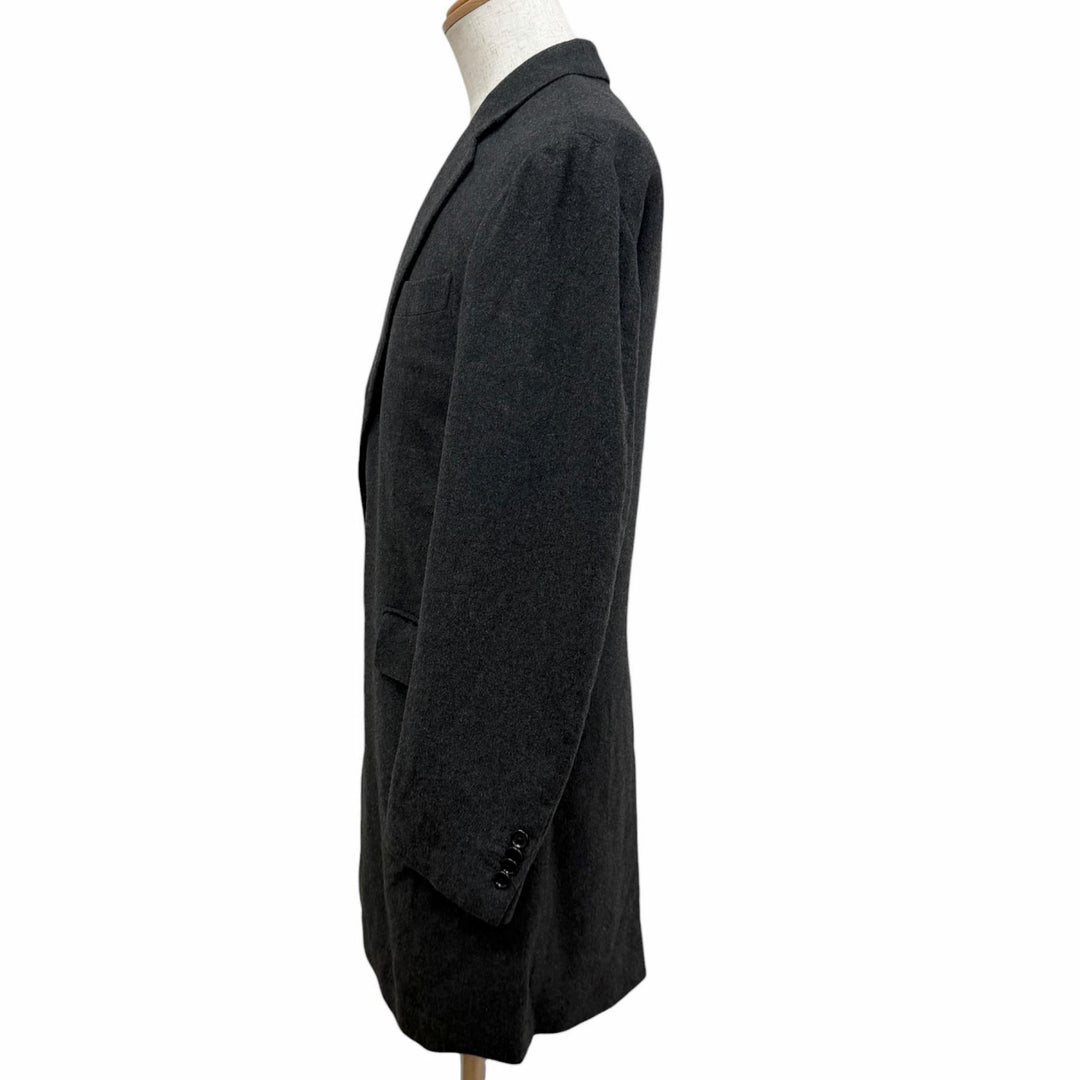 美品□CARUSO カルーゾ カシミヤ100％ 伊勢丹別注 ロロピアーナ社製生地使用 チェスターコート チャコールグレー 46 イタリア製 正規品