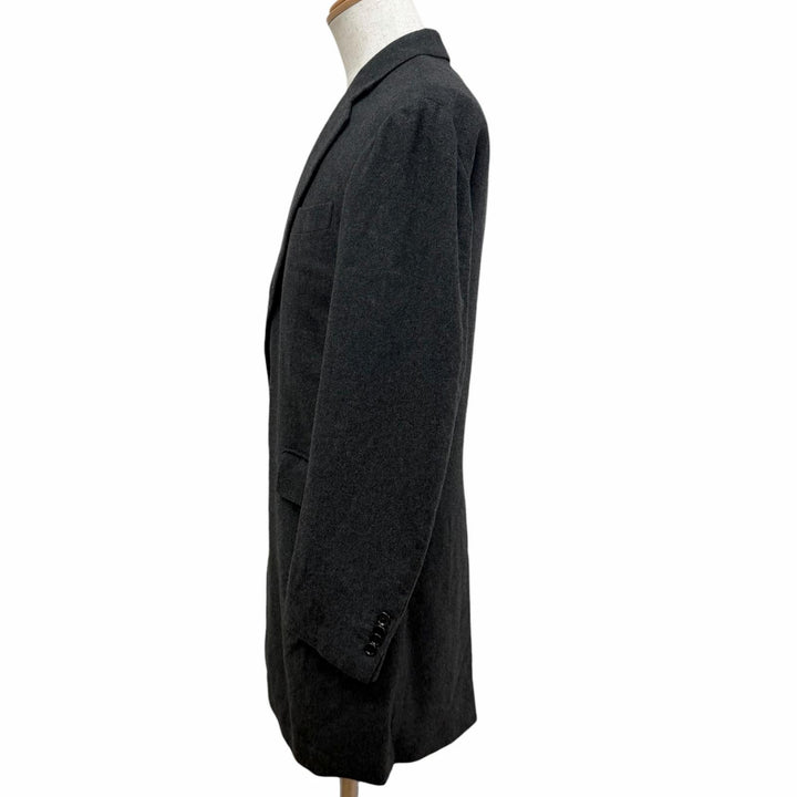 美品□CARUSO カルーゾ カシミヤ100％ 伊勢丹別注 ロロピアーナ社製生地使用 チェスターコート チャコールグレー 46 イタリア製 正規品