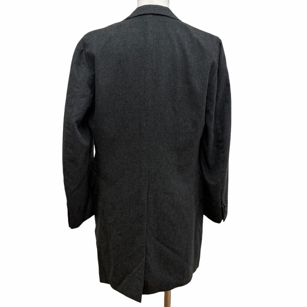 美品□CARUSO カルーゾ カシミヤ100％ 伊勢丹別注 ロロピアーナ社製生地使用 チェスターコート チャコールグレー 46 イタリア製 正規品