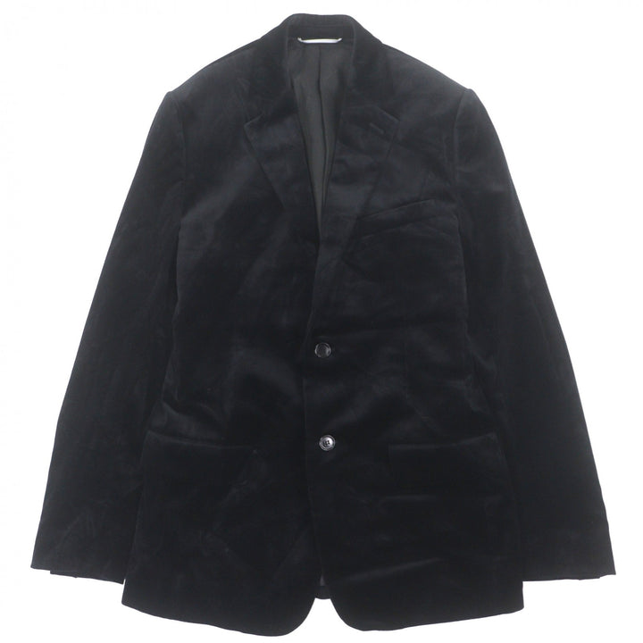 極美品▼DIOR ディオール オム 923C216A454 ロゴ入ボタン ベロア シングルジャケット テーラード ブラック 46 イタリア製 正規品 メンズ