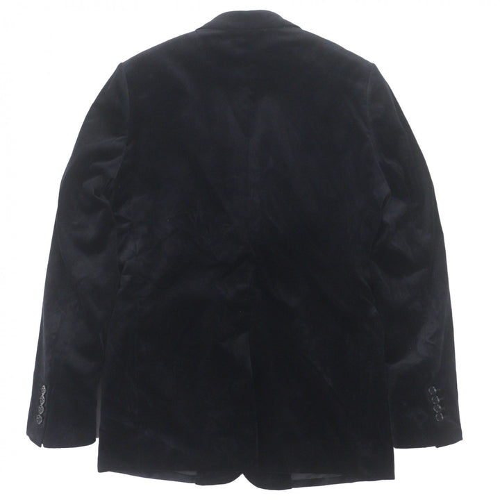 極美品▼DIOR ディオール オム 923C216A454 ロゴ入ボタン ベロア シングルジャケット テーラード ブラック 46 イタリア製 正規品 メンズ