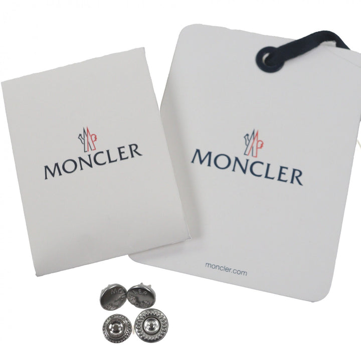極美品▼MONCLER モンクレール 23-24AW BAUDINET ロゴワッペン付き ダブルジップアップ ダウンジャケット ネイビー 1 正規品 メンズ