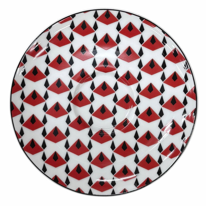 未使用品★PRADA プラダ ホームコレクション ポーセリン ティーカップ 2点セット Vienna Red ソーサー付きカップ 食器 定価61600円 箱付