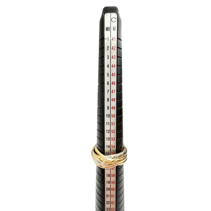 美品△Cartier カルティエ O1403B トリニティ 5連 リング 指輪 750(YG×PG×WG) 50 （実寸JP16号相当）ゴールド 重量8.26g レディース