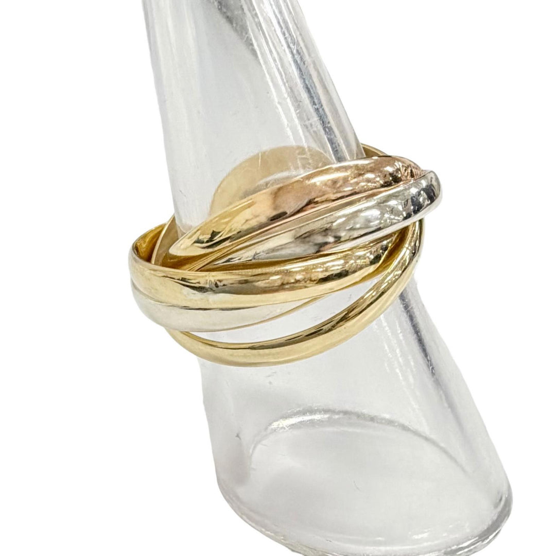 美品△Cartier カルティエ O1403B トリニティ 5連 リング 指輪 750(YG×PG×WG) 50 （実寸JP16号相当）ゴールド 重量8.26g レディース