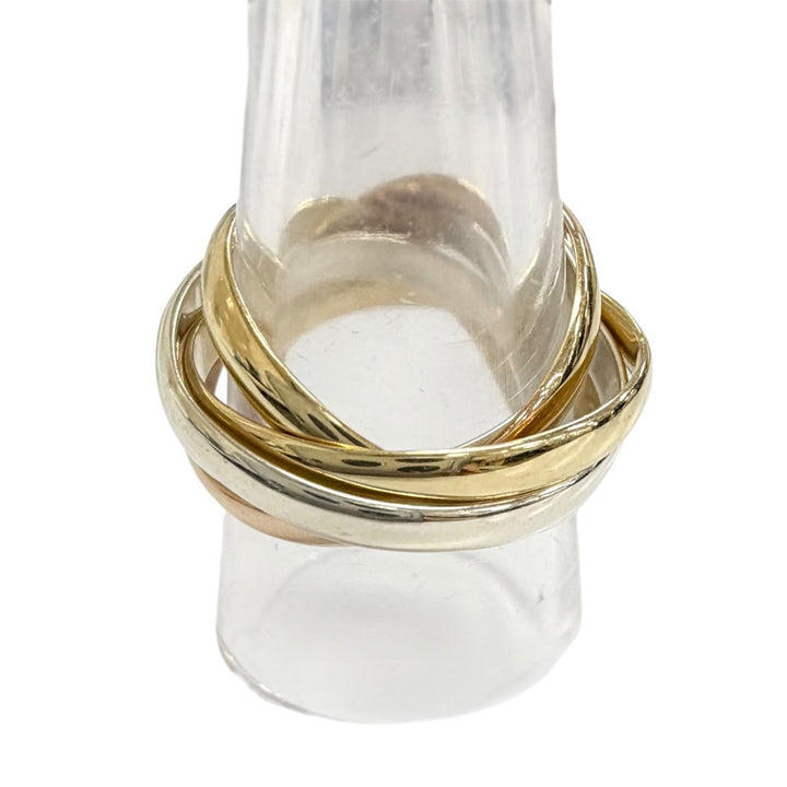 美品△Cartier カルティエ O1403B トリニティ 5連 リング 指輪 750(YG×PG×WG) 50 （実寸JP16号相当）ゴールド 重量8.26g レディース
